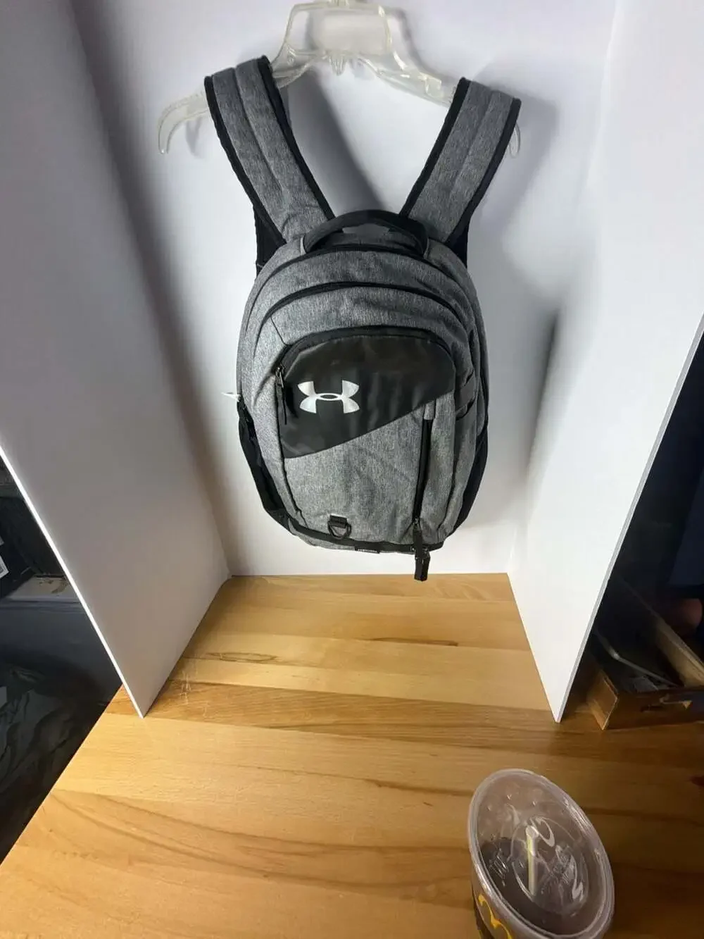 Under Armour Hustle Lite Backpack in Heather Grey and Black